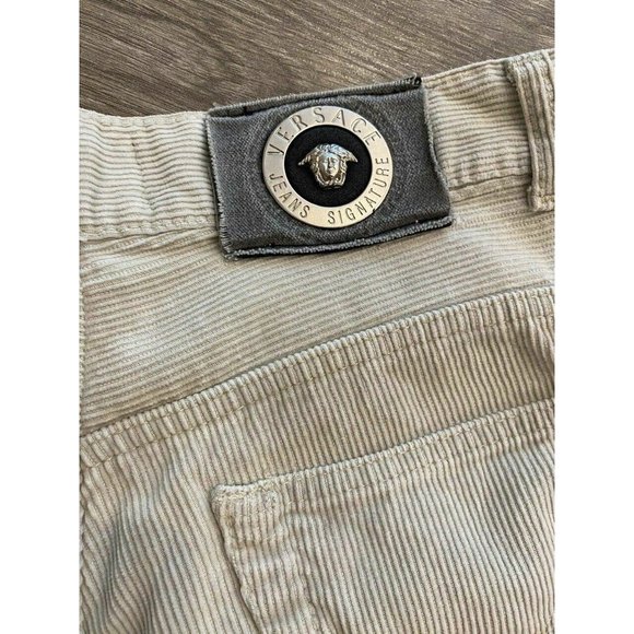 Versace Jeans Signature Beige Corduroy Jeans Pants - Picture 7 of 11